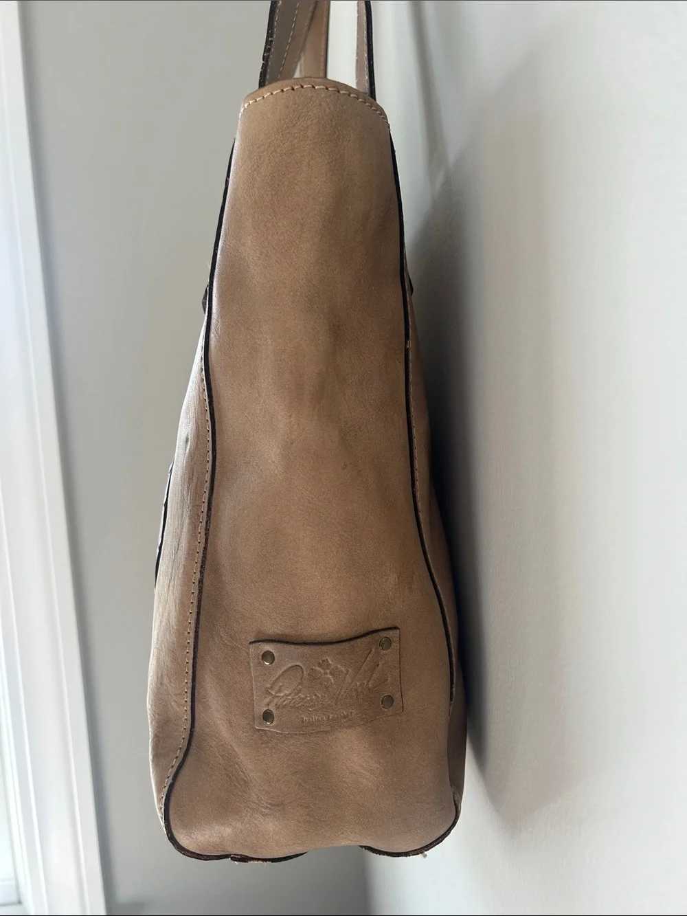 PATRICIA NASH Italian Leather Studded Tote Bag